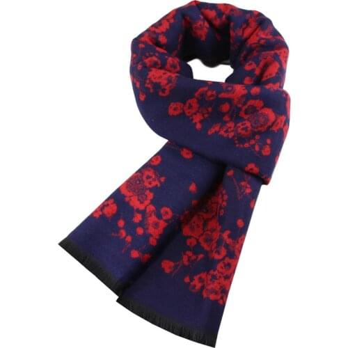 Cashmere Scarf Women Winter Shawl Pashmina Shawl Wraps Soft Warm Blanket Scarves foulard femme Peach blossom Pattern scarf