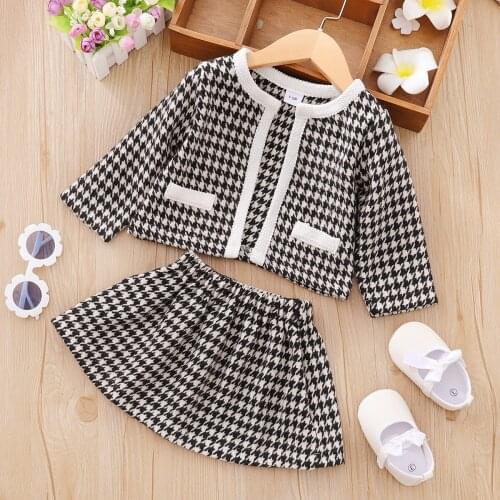 Girls Plaid Sweater Dress Autumn Children Toddler Baby Clothes Dress for Girl Kids Princess Party Dresses Suit