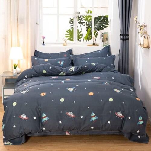 Trips To The Space Bedding Set Simple Duvet Cover Set Pillowcase Home Textile 2/3pcs Bed Linen King Queen Size Dropship