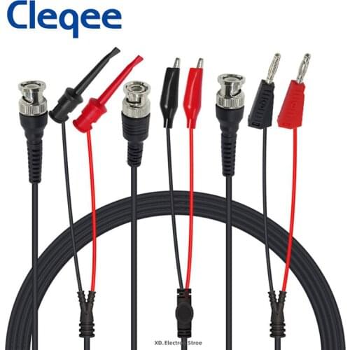 Cleqee P1197B BNC Test Lead Kit Test Hook Alligator Clip 4mm Banana Plug to BNC Q9 Male Plug Cables Oscilloscope Probes Wire Set