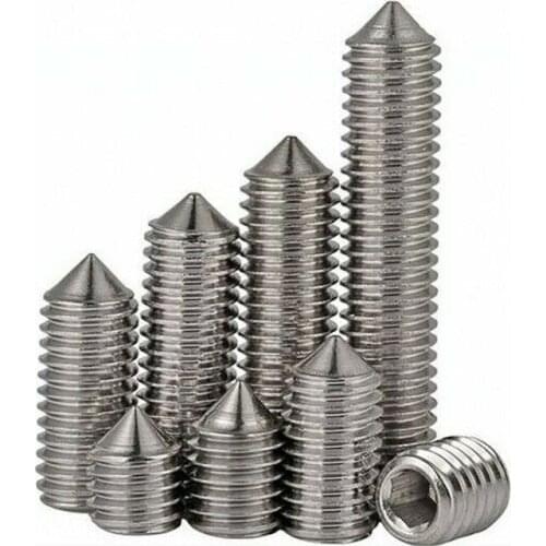 M5 316 stainless steel tapered end set screw / hexagon socket headless screw