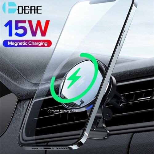 Magnetic Wireless Charger Car Mount Holder 15W Fast Charging Phone 360° Automatic Alignment Bracket for iPhone 12 Pro Max Mini