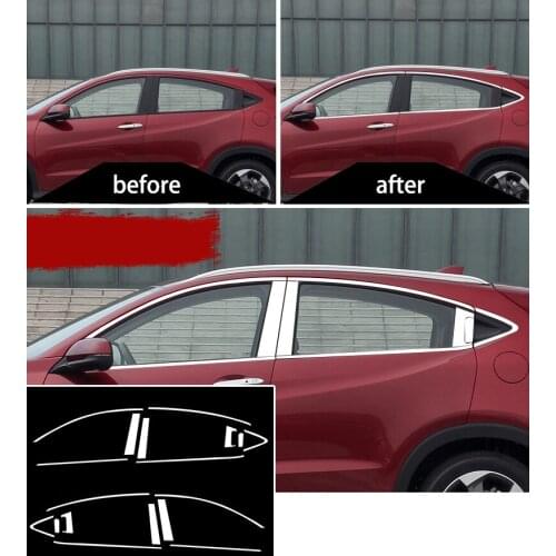 Stainless steel Exterior Window Sill Lid Trims car accessories for honda hrv honda vezel 2015 2016 2017 2018 Car Styling