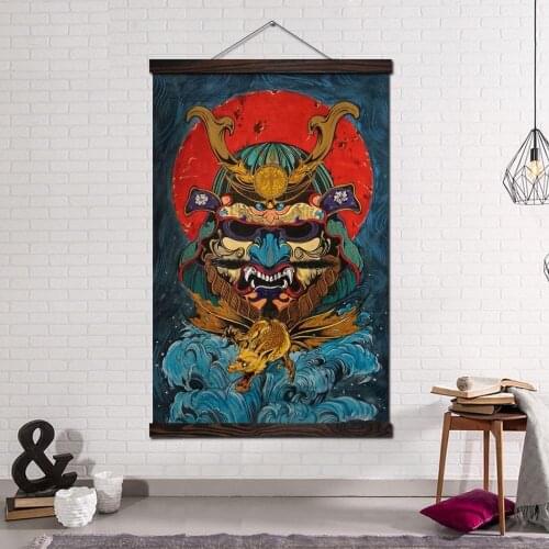 Modern Art Wall Art Decor Posters and Prints Scroll Canvas Painting Wall Pictures for Living Room Traditional Japan Samurai