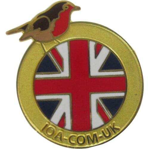 Customizable UK Flag Badge Plated Painted Gold Badge Back Pin