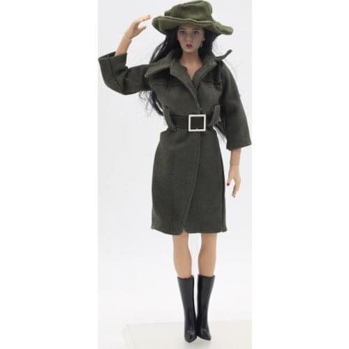 Barbie Clothes Fashion Handmade Army Green Coat Autumn Coat Doll Clothes For Barbie Accessories 1/6 Doll Accessories
