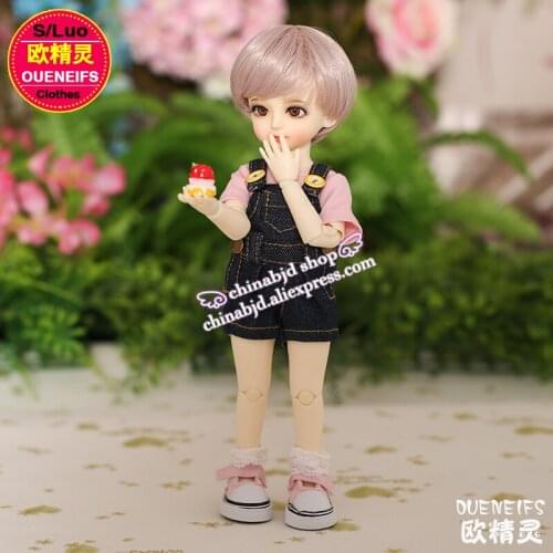 1/6 BJD SD Doll Clothes pink t-shirt and black jeans fashion For Yosd Body Doll Accessories