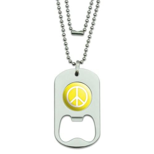 Low price Dog Tag Bottle Opener Peace Sign Symbol hot sales custom dog tag bottle opener High-quality Epoxy bottle opener