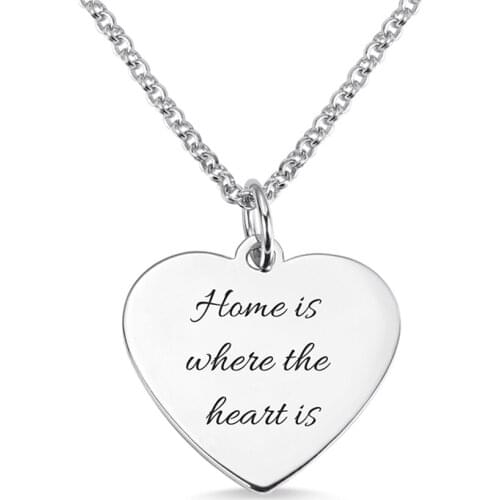 Personalized Map With Engraving Back Heart Necklace Pendant Jewelry Distance Stone Location Men Women Gift Chain Necklace Part