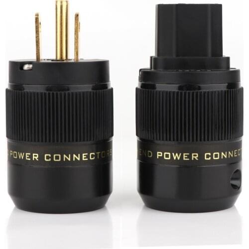 P078+C078 Hi-End Gold Plated US Power Cable Plug IEC Connector Female male Plug HIFI DIY Mains Power Cable 10 Pairs