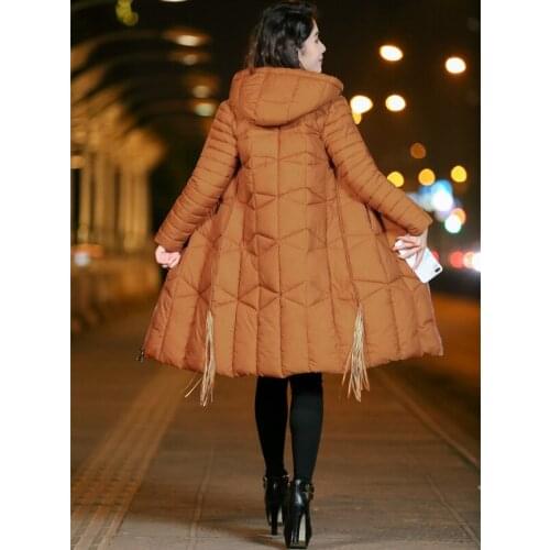 Down Cotton Padded Coat Women New Autumn Winter Warm Hooded Long Wadded Jackets Female Overcoat Abrigos mujer L2173
