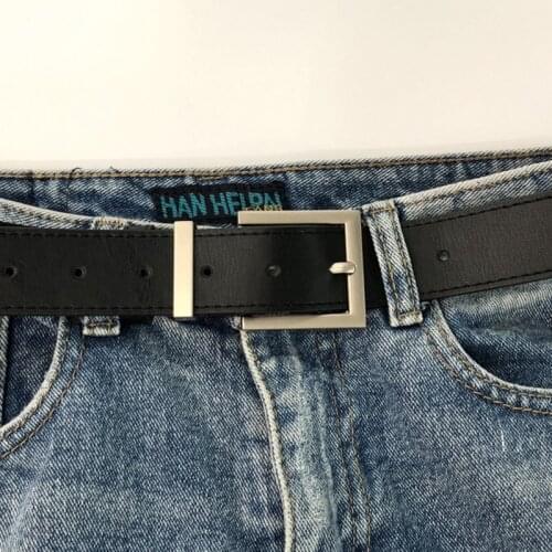 IEFB Brown square buckle wide belt female wild decoration with skirt jeans belt suit student accessories fashion belt male