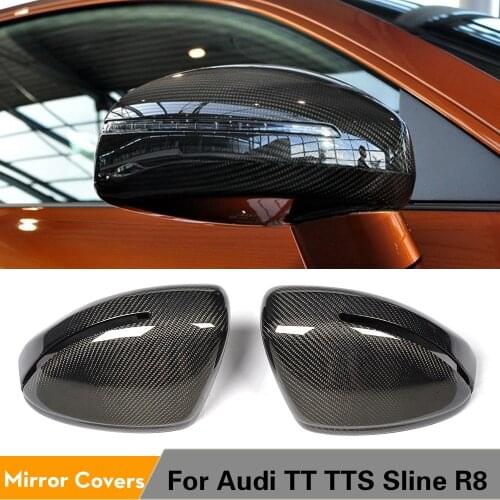 Replacement Carbon Fiber Car Side Rear View Mirror Cover for Audi TT 8J MK2 TTS R8 2008 - 2014 not GT 2011 Carbon / ABS Glossy