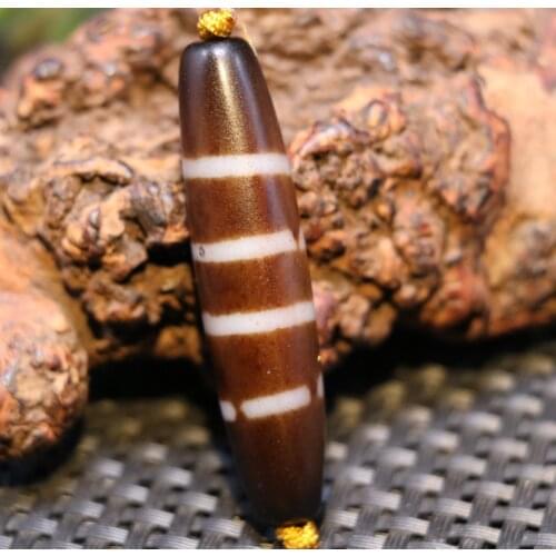 Treasure Unique Magic Energy Tibetan Old Agate 4 Line Healer Medicine dZi Bead Amulet Pendant UPD0407A Timestown UPD210106A