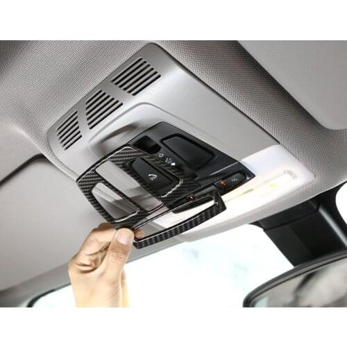 Carbon Fiber Car Roof Reading Light Lamp Decoration Frame Trim 2pcs For BMW X1 X5 X6 3 Series GT