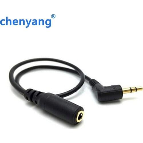 15cm 90 Degree Right Angled 3 5mm 3 Pole Audio Stereo Male to Female Extension Cable Free Shipping