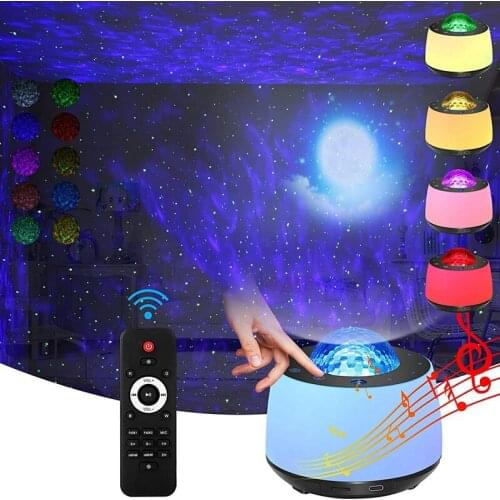 Star Projector Light With Night Light Moon And Nebula Effect/Bluetooth Voice Control/Rotating Ocean Wave/Speaker