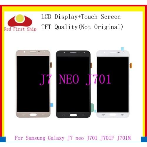 10Pcs/lot TFT LCDs Full Digitizer For Samsung Galaxy J7 neo J701 J701F J701M LCD Display Touch Screen Assembly Replacement