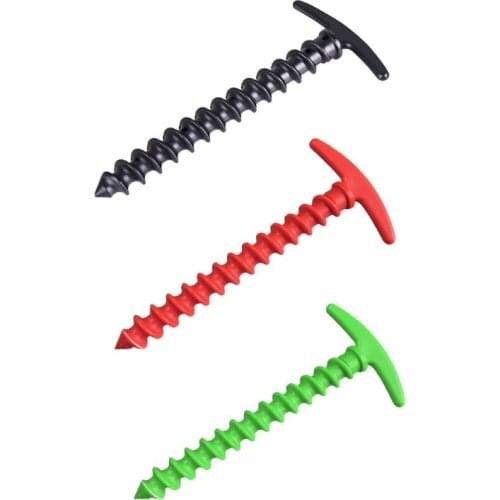 10 Pcs Plastic Nylon Ground Nails Screw Stakes Tent Pegs Pins Outdoor Camping Awning Accessories
