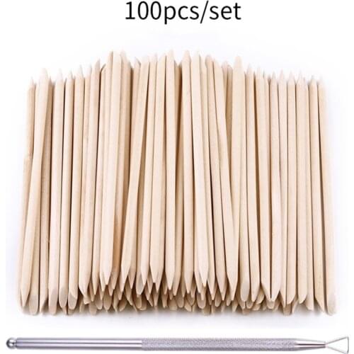 100pcs/set 50pcs/set Women Lady Double End Nail Art Wood Stick Cuticle Pusher Remover Pedicure Professional Nail Art Tool Set