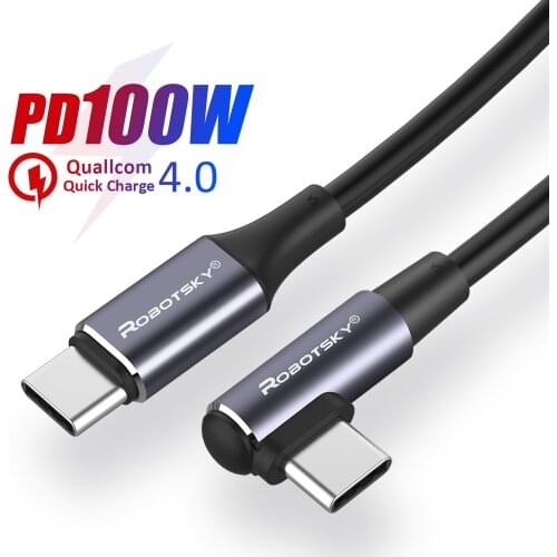 100W Type C to Type-C Fast PD Charging Cable for Mac Huawei Laptop High Speed Data Transmission QC 4.0 QC 3.0 Charging Cord