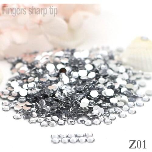 1000pcs 5mm SS20 Round Fashion Glitter Nail Art Rhinestone Transparent Crystal Decoration Rhinestones Beads Nail DIY Z01
