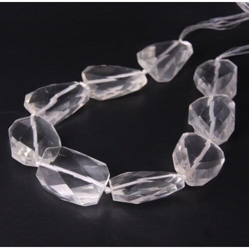 15.5"/strand Natural Clear Crystal Twisted Faceted Slab Loose Beads,Cut Quartz Slice Nugget Pendants Nacklace Jewelry Making