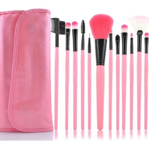 15Pieces Comestic with Fashion Pink Case Professional Makeup Accessories Brushes Tools Foundation Brush Sets & Kits High Quality