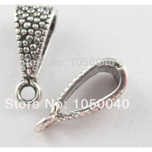 20pcs Tibetan Silver Tone 4mm Hole Charm Bail Connector Bead 6.5x15.5mm Jewelry Findings