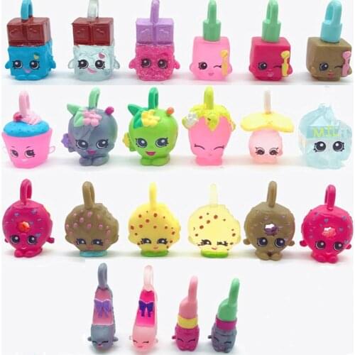 5pcs rare game figures cute fruit food Furniture model toy Keychain Keyring Donut collectible gift for girl