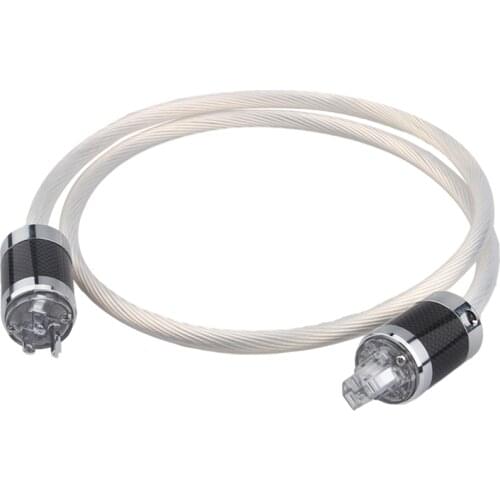 5N Silver Plated US / AU Plug Audio Power Cable for Amplifier CD Player