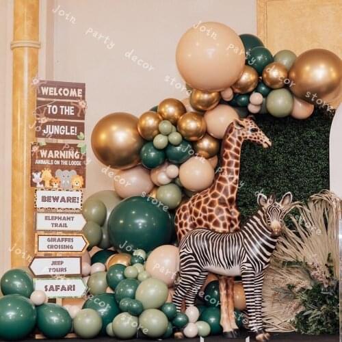 Balloons Garland Arch Kit Kids Baby Shower DIY Retro Green Birthday Party Decor Engagement Boy Baptism Easter Balons Accessories