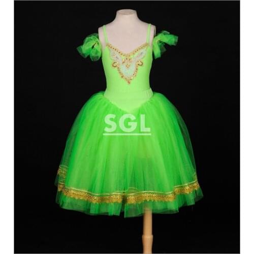 Free Shipping Roman Tutu Girl Practicing Tutu Skirt Adult Long Dresses For Competition Dew Drop Fairy Costumes Opera Wear AT1068