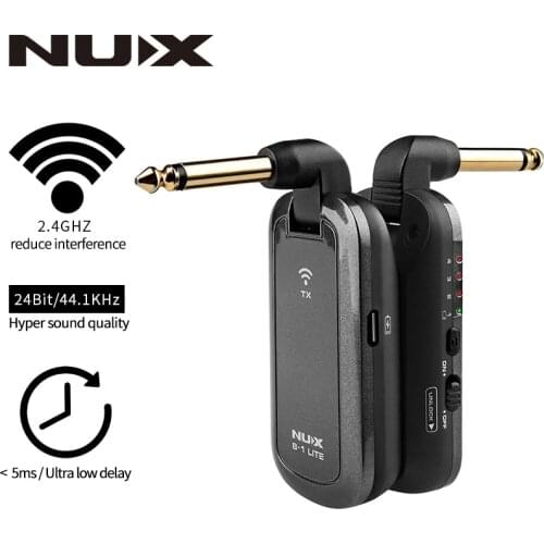 NUX B2 B-2 Guitar Wireless System 2.4 GHz Rechargeable 4 Channels Wireless Guitar Audio Transmitter Receiver