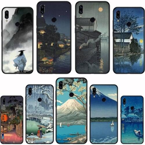 Japanese style Art Crane Fuji Mountain Wave Phone Case For Xiaomi Redmi Note 4 4x 5 6 7 8 pro S2 PLUS 6A PRO