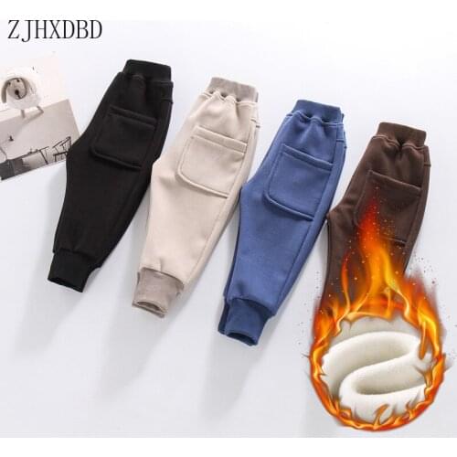 New Kid Jeans for Boys Trousers Baby Boy Winter Clothes Thick Fleece Girls Pencil Pants Cotton Children Jeans Toddler Pants 2-8T