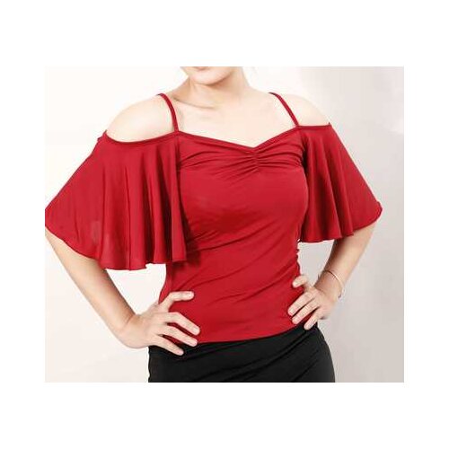 Exotic dance, ballroom dance, modern dance, V collar, lotus leaf, sleeve width, sleeve, modern T12065