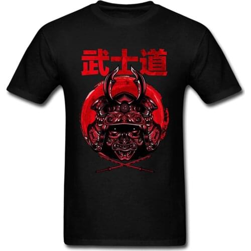Tee Iron Samurai Mens Cool Tshirt Japanese Warrior Bushido Blade T Shirt 100% Breathable Cotton Tops T-Shirt Summer Clothes