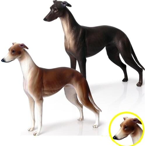 Simulation Static Solid Wild Animal Dog Model Gree Dog Greyhound Hunting Dog Pet Dog Children Toy Figure Puzzle Gift Collection