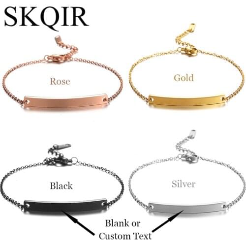 Personalized Private Custom Bracelet Lover Name Letter Bangle Blank Engrave Your Words Gift For Women Bangles Jewelry