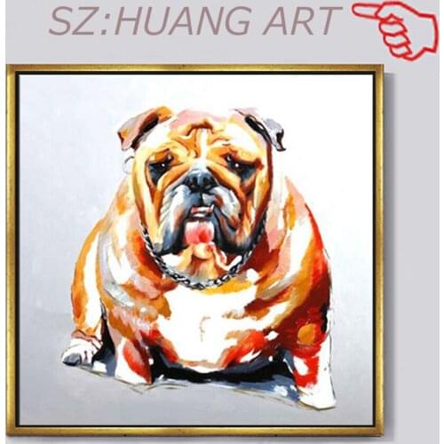 Artist Hand-painted Funny Design Dalmatian Oil Painting on Canvas Handmade Spotted Dog Blowing Fan Oil Painting for Living Room