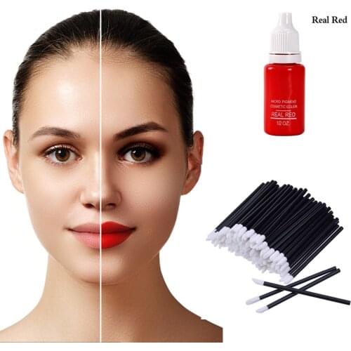 Lip Brush Eyelash Tattoo Special Lipstick Makeup Stick Applying Skin Cotton Swab For One-Time Use Plastic Grip Tattoo dye bottle