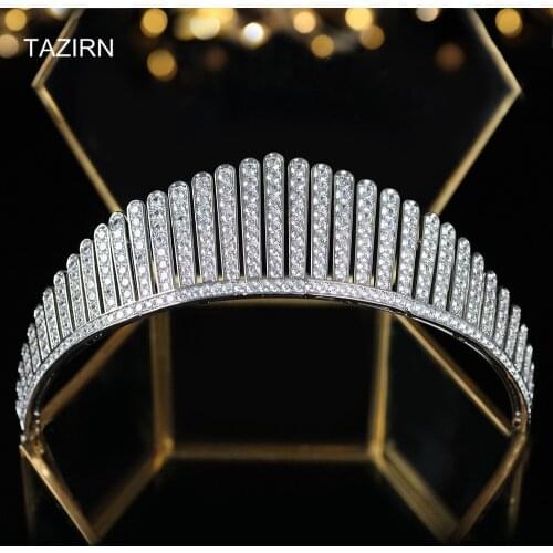 Classic Petite Zircon Crowns Bride Hair Tiaras Glinting Bridal Headpieces Crown Wedding Hair Accessories