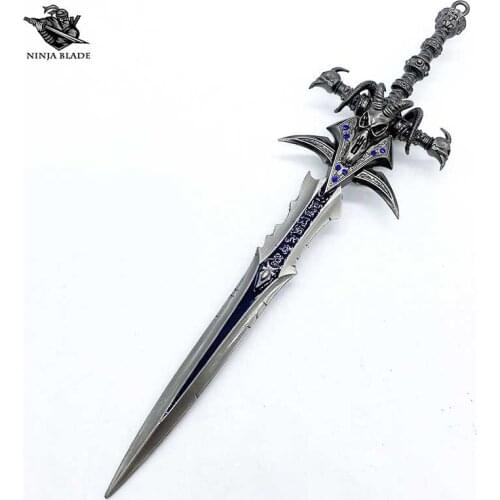 Lich King Sword Weapon Warcraft Weapon Frostmourne World Blade of Arthas Fallen Prince Mini Metal Replica Knife Model