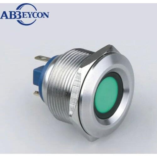 22mm Metal indicator, anti-vandal indicator, nickel plated brass indicator led light 12VDC