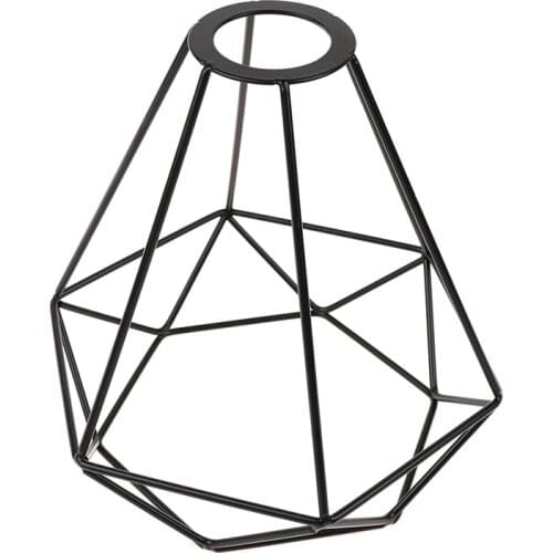 Diamond Shaped Metal Guard Pendant Light Bulb Cage Ceiling Hanging Lampshade