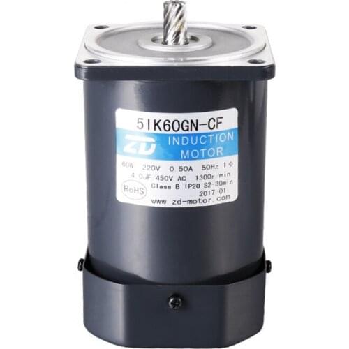 Miniature 90mm60WGN single phase gear AC geared motor asynchronous speed motor motor