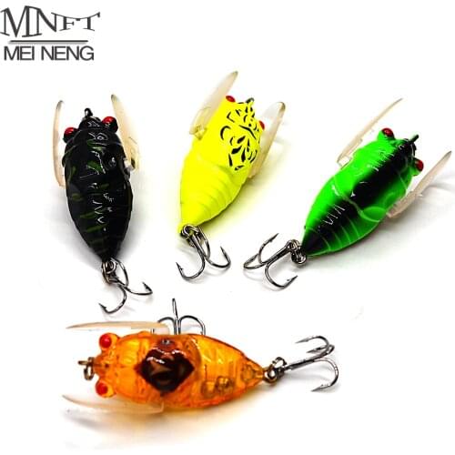 MNFT 1Pcs 6g 4.5cm Cicada Floating Perch Insects Baits Fishing Lure Treble Barb Hooks Artificial Bate Fishing Tackle