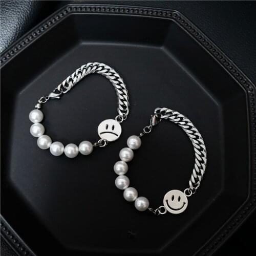 Fashion simple stitching round beads all-match bracelet stainless steel chain hot sale
