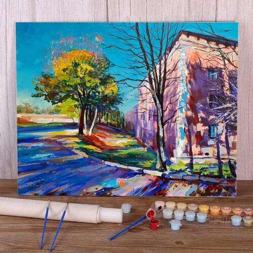 Landscape Autumn Day Coloring By Numbers Painting Kit Oil Paints 40*50 Canvas Painting Decorative Paintings For Handicraft